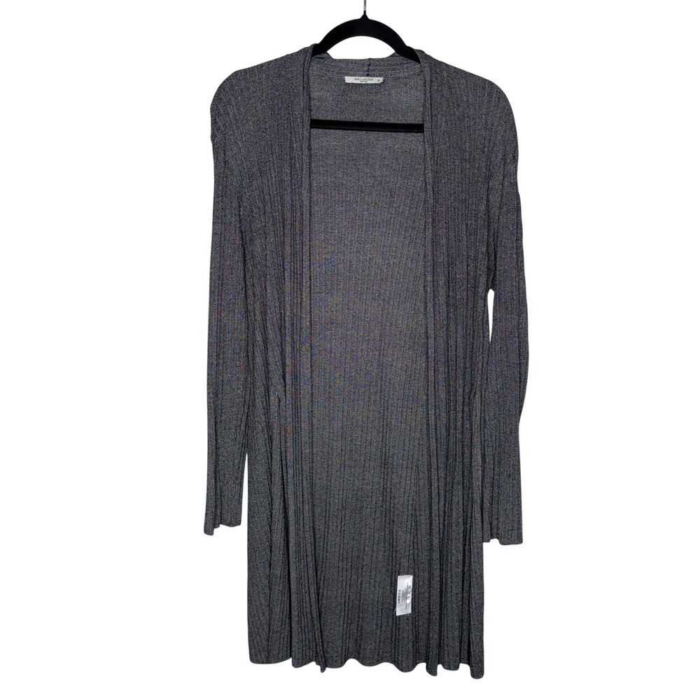 MM.LaFleur Duster Cardigan Womens XL Gray Excellent Ribbed Cotton Rayon Knit